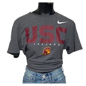 Nike USC Dri-Fit Gray Logo Trojan T-shirt Unisex Size Medium